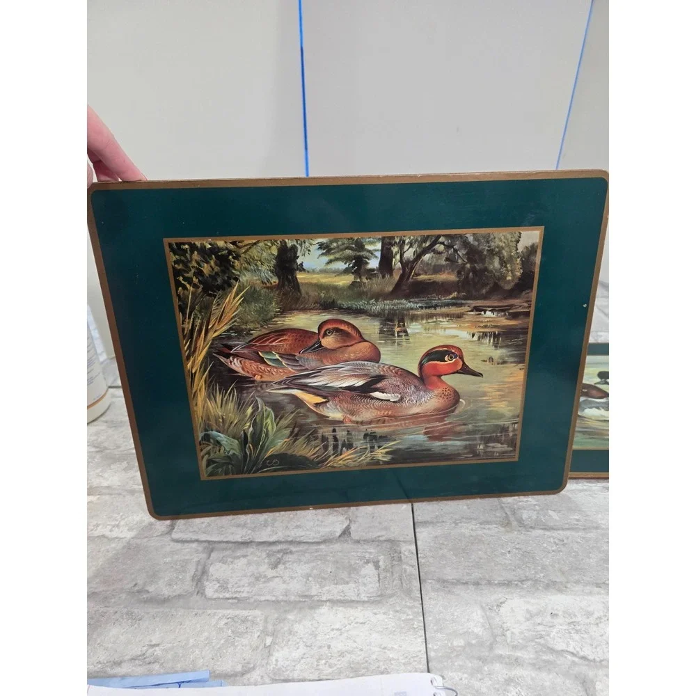 Pimpernel Ducks‎ Cork Board Placemats Set 3 Vintage Waterfowl Green Gold England